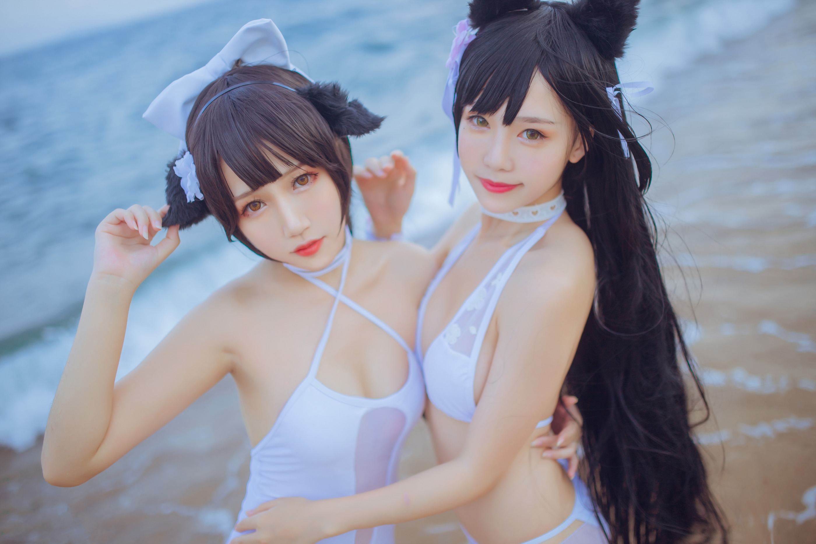 图片[1]-抖娘-利世 – NO.006 抖娘×不呆猫 獒犬海边泳装 [41P]-XikXak